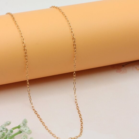 Delicate Rose Gold Plated Brass Chain Necklace, XPNL0253 - Picture 7 of 12